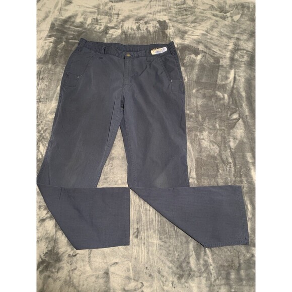 Carhartt Pants Mens 36x32 Navy Blue Rugged Flex Rip Stop 74533-20 Relaxed Flaw - Picture 2 of 16